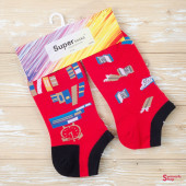 SUPER SOCKS B130-10,126-3 носки укорочен. цветные